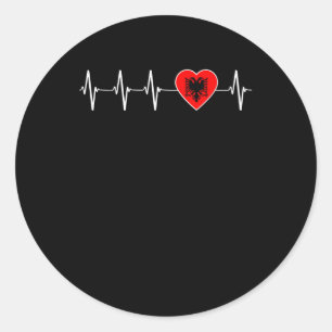 Adesivo Redondo Pulso Albanês Adoro Orgulho do Coração da Albâ