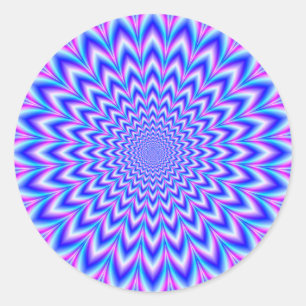 Adesivo Redondo Pulso de 24 pontos em rosa azul e violeta