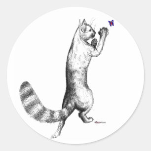 Adesivo Redondo Pulverização de Gatos