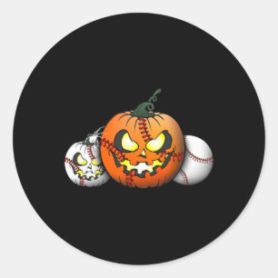 Adesivo Redondo Pumpkin Assustado Do Halloween Para Ataques De Bei