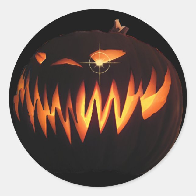 Adesivo Redondo Pumpkin assustador (Frente)