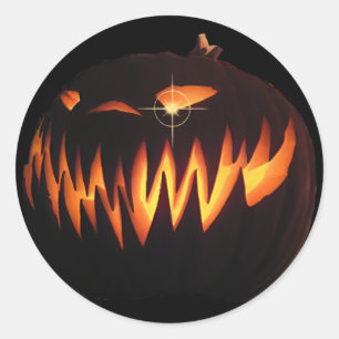 Adesivo Redondo Pumpkin Assustador