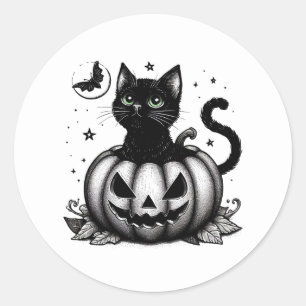 Adesivo Redondo Pumpkin Cat Classic Round Sticker