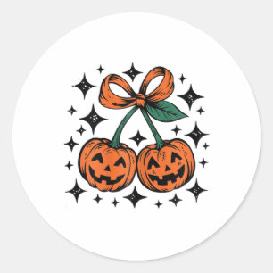 Adesivo Redondo Pumpkin Cherries Arco Halloween Pumpkin Cherries C