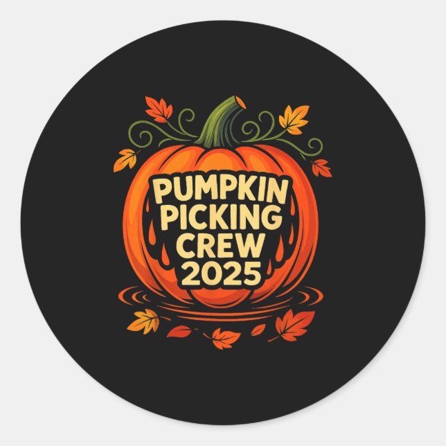 Adesivo Redondo Pumpkin Cking Crew 2025 Halloween Pumpkin Crew  (Frente)