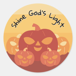 Adesivo Redondo Pumpkin claro de Deus brilha