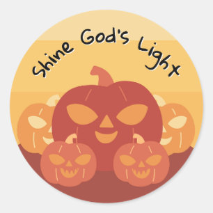 Adesivo Redondo Pumpkin claro de Deus brilha