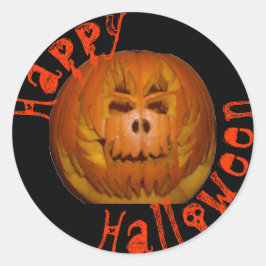 Adesivo Redondo Pumpkin, Crânio Flor