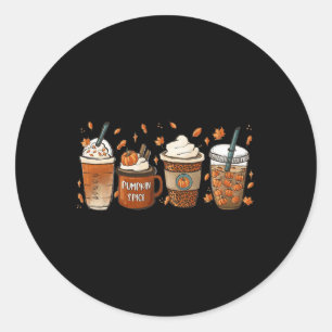 Adesivo Redondo Pumpkin De Café Fall Arroz Latino Quente Calmo Aur