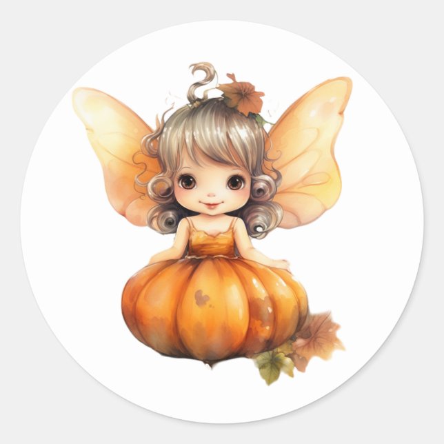 Adesivo Redondo Pumpkin De Fada Cura (Frente)