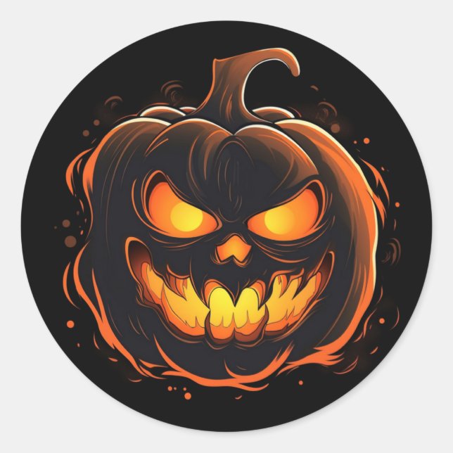 Adesivo Redondo Pumpkin de Halloween (Frente)