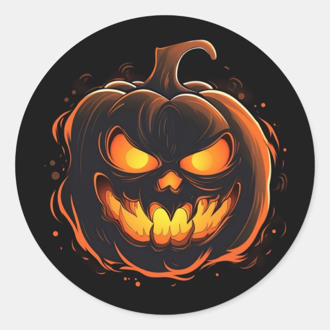 Adesivo Redondo Pumpkin de Halloween (Frente)