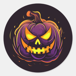 Adesivo Redondo Pumpkin de Halloween