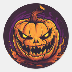 Adesivo Redondo Pumpkin de Halloween