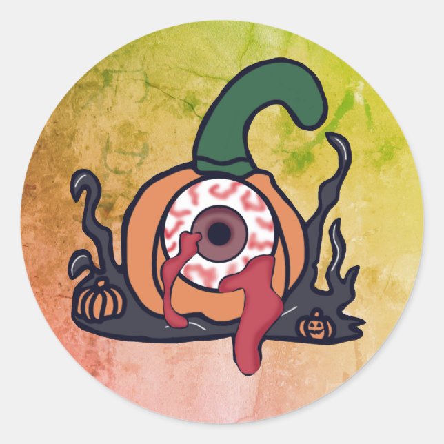 Adesivo Redondo Pumpkin de Spooky (Frente)