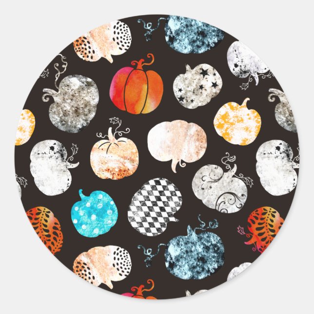 Adesivo Redondo Pumpkin Decorativo do Halloween (Frente)