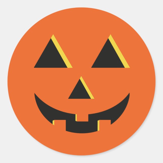 Adesivo Redondo Pumpkin do Halloween Jack-O-Lantern Sticker (Frente)