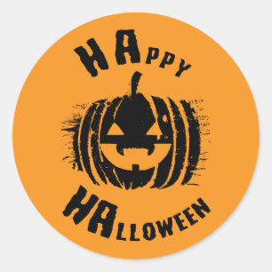 Adesivo Redondo Pumpkin do Partido Feliz das Bruxas