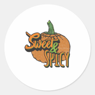 Adesivo Redondo Pumpkin doce e picante do Halloween