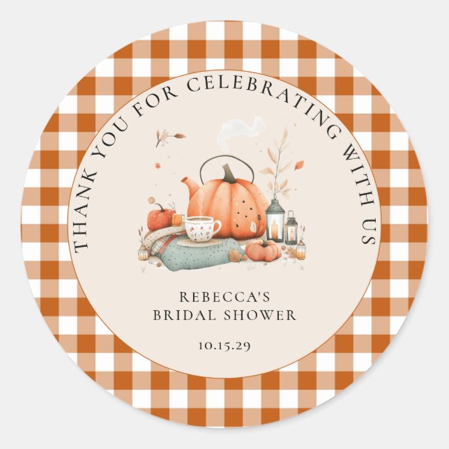 Adesivo Redondo Pumpkin e especiarias e tudo o que é bom Chá de fr (Frente)