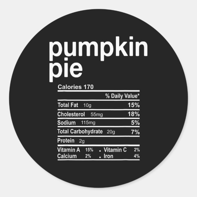Adesivo Redondo Pumpkin E Nutrition Facts Funny Thanksgiving Chris (Frente)