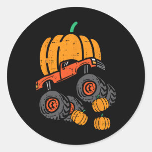 Adesivo Redondo Pumpkin Em Monster Truck Fall Boys Ki
