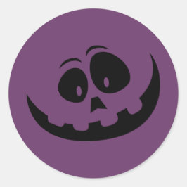 Adesivo Redondo Pumpkin Face Puro Halloween