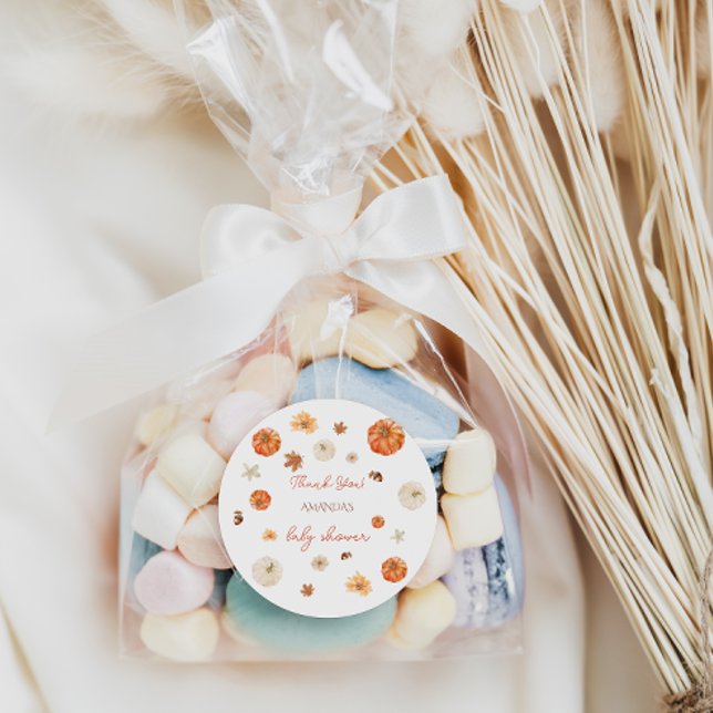 Adesivo Redondo Pumpkin Fall Autumn obrigado You (Criador carregado)