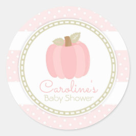 Adesivo Redondo Pumpkin Fall Baby Girl Chá Round Stick