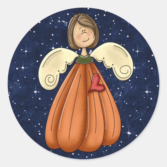 Adesivo Redondo Pumpkin Fall Stickers (Frente)