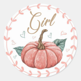 Adesivo Redondo Pumpkin Gender Team Girl Reveal Stickers