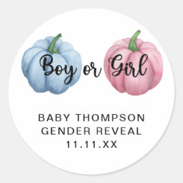 Adesivo Redondo Pumpkin gênero revela