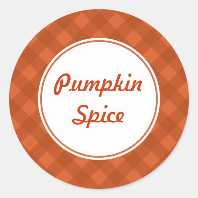 Adesivo Redondo Pumpkin Gingham Sticker (Frente)