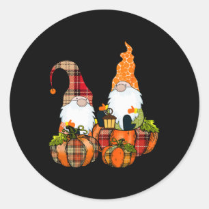 Adesivo Redondo Pumpkin Gnomos Queda do outono Cute Halloween Than