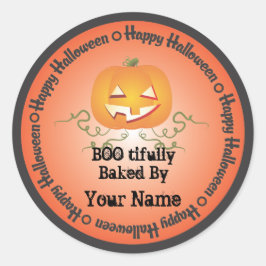 Adesivo Redondo Pumpkin Halloween cozido pelo Sticker