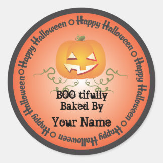 Adesivo Redondo Pumpkin Halloween cozido pelo Sticker