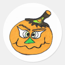 Adesivo Redondo Pumpkin Halloween Engraçado Sticker