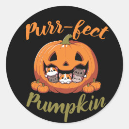 Adesivo Redondo Pumpkin Halloween Sticker Purr