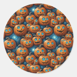 Adesivo Redondo Pumpkin Halloween Stickers