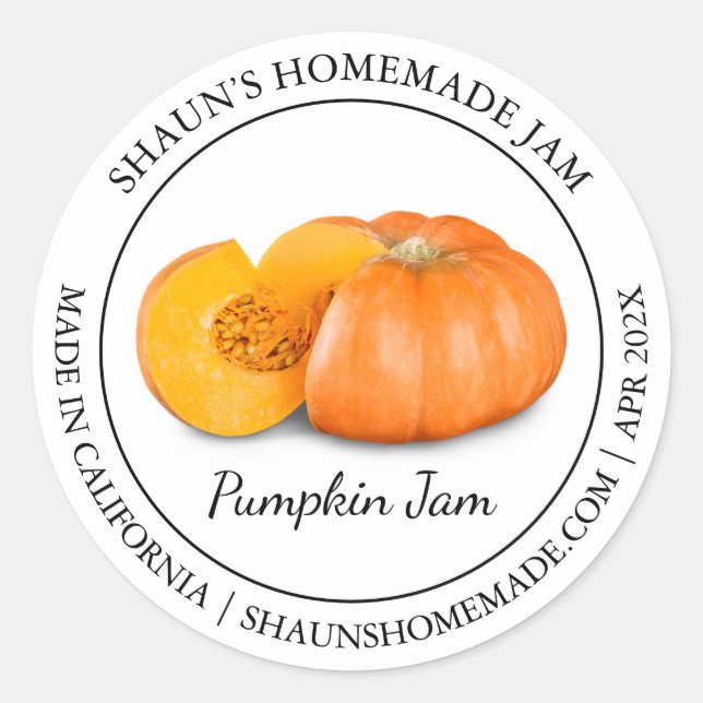 Adesivo Redondo Pumpkin Jam Modern label (Frente)