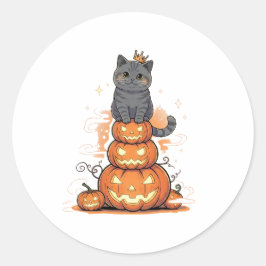 Adesivo Redondo Pumpkin King Brit - Regal British Shorthair