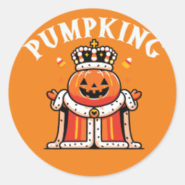 Adesivo Redondo Pumpkin King Halloween Royalty Sticker