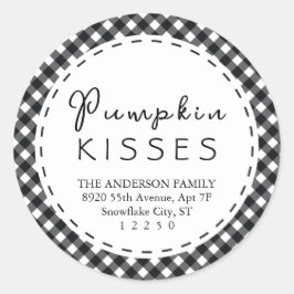 Adesivo Redondo Pumpkin Kisses |Ação de Graças de Buffalo Preto e 