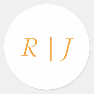 Adesivo Redondo Pumpkin Laranja Monogramas Queda Casamento de outo