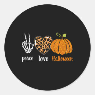 Adesivo Redondo Pumpkin Leopard no Halloween