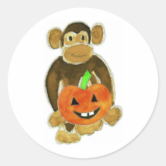 Adesivo Redondo Pumpkin Macaco