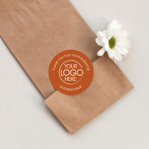 Adesivo Redondo Pumpkin Orange Business Obrigado