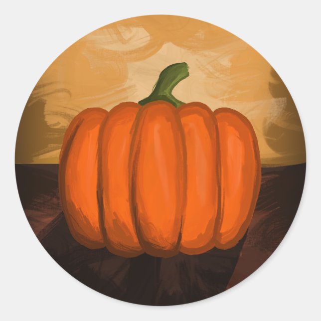 Adesivo Redondo Pumpkin Painting (Frente)