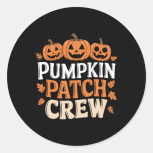 Adesivo Redondo Pumpkin Patch Crew Engraçado Pumpkin Patch Obrigad
