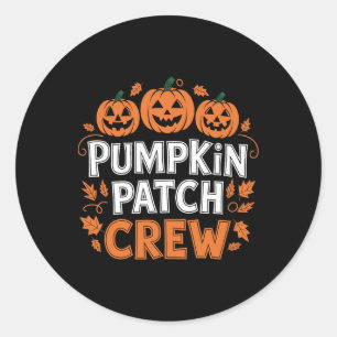 Adesivo Redondo Pumpkin Patch Crew Engraçado Pumpkin Patch Obrigad